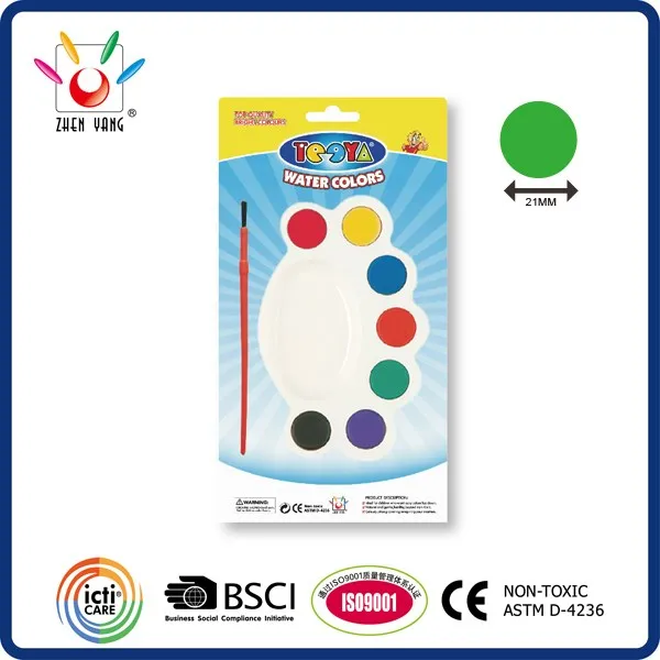7 Color 21mm Water Color Set In Blister Pack