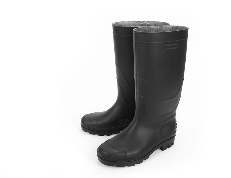 Men Rain Boots Black Matt Waterproof Gumboots Knee High Rain Shoes