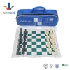 Roll Up PU leather Chess / checker Travel Game Set with wood or plastic chess pieces & carry bag