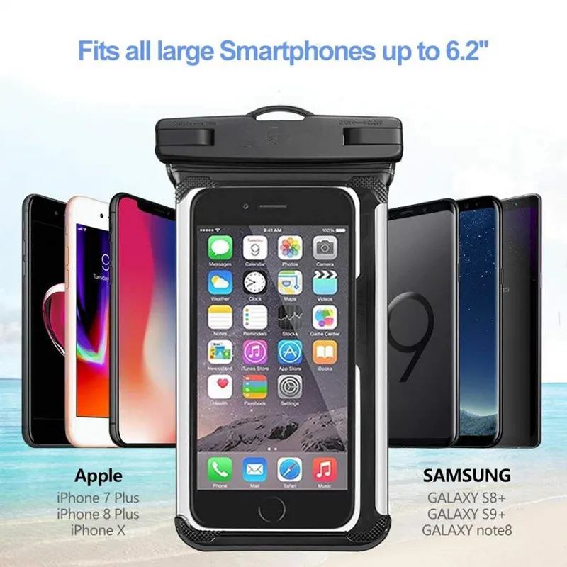 New designed clear waterproof phone case bag Customized logo for iphone waterproof case