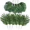 Artificial Fan Palm Tree Leaves Plastic Palm Leaf faux artificial tropical palm leaves