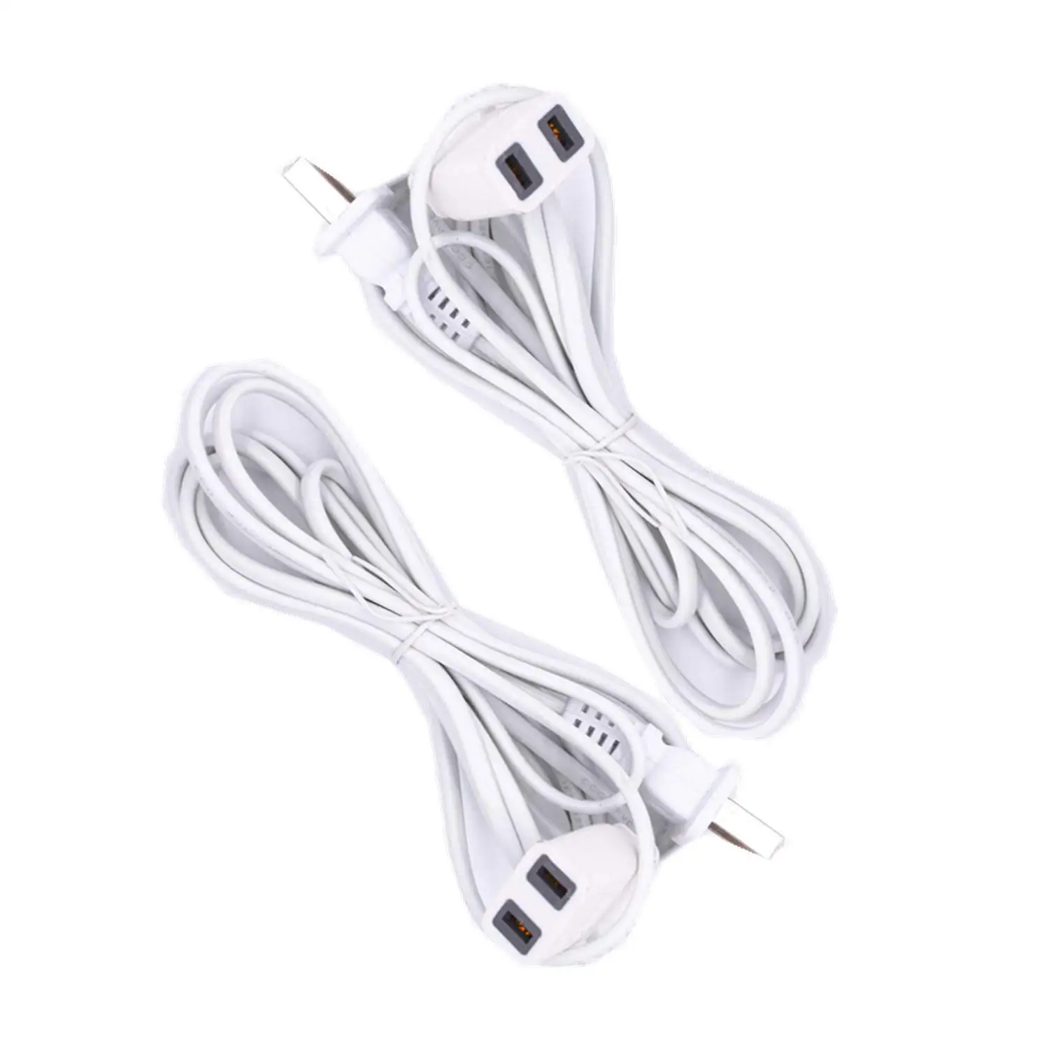 6.6ft Long Cord USB Power Strip with 2 Prong Extension Cord Power Strip White