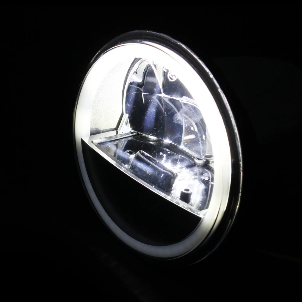 Pair 4.5Inch 30w Round LED Passing Light Halo Black Fog Spot Lamp for Motorcycle 4-1/2"