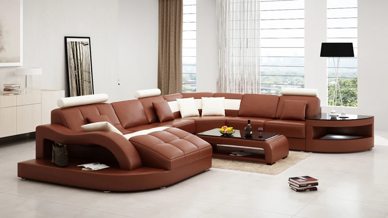 luxury antique reclining leather sofa bed sectional modern living room leather sofa sets factory supplier