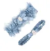 2019 new Fashion Elastic White Lace Wedding Garter Set for bride including Keepsake garter and toss garter