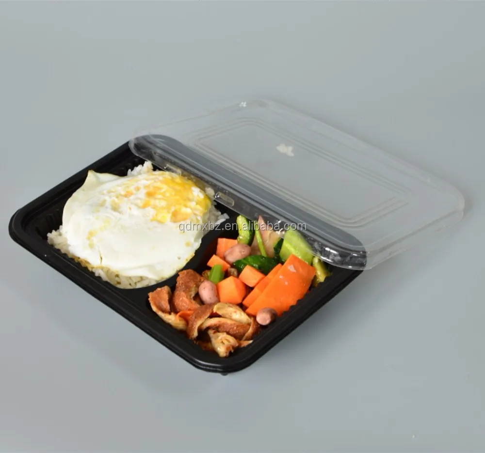Pp Disposable Plastic Fast Food Blister Packaging 2 Compartment Lunch Box For Restaurant Buy