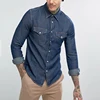 Mens clothing oem manufacturers jeans denim western shirt point collar men jeans shirt