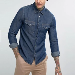 Mens clothing oem manufacturers jeans denim western shirt point collar men jeans shirt Mens clothing oem manufacturers jeans denim western shirt point collar men jeans shirt