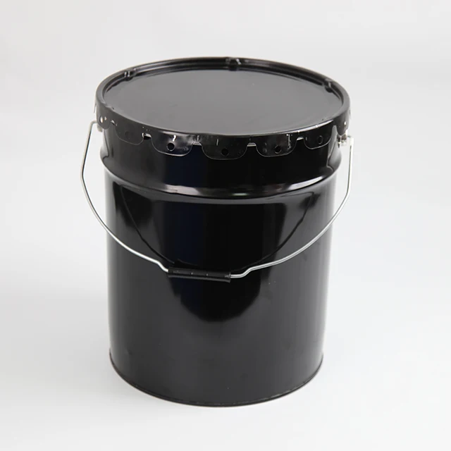 定制黑色彩漆金属桶5加仑19 ltr