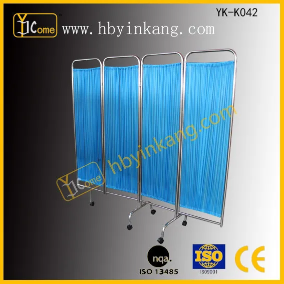 Hospital Bed Screen Curtain Hospital Folding Ward Screen With Castor