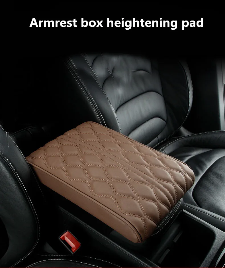 Leather Car Armrest Pad Covers Universal Center Console Auto Seat Armrests Box 