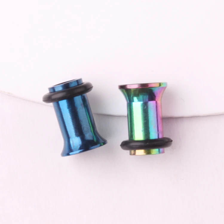 stainless steel single flared ear flesh tunnel ear piercing