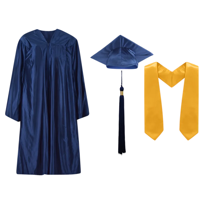 [2022 2023] HEPNA Unisex Adult's Shiny Graduation Gown Cap Tassel Set