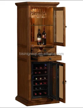 Natural Wood Grain Wine Cooler Cabinet Red Wine Storage Wine