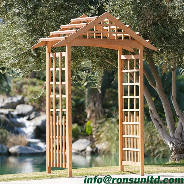 Notched  Wooden  Outdoor  Structure Garden Pergola Treated Timber