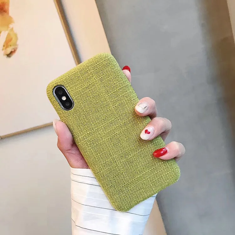 Blank Solid Color Fabric Cloth Mobile Case For Iphone 8Plus Xs Max