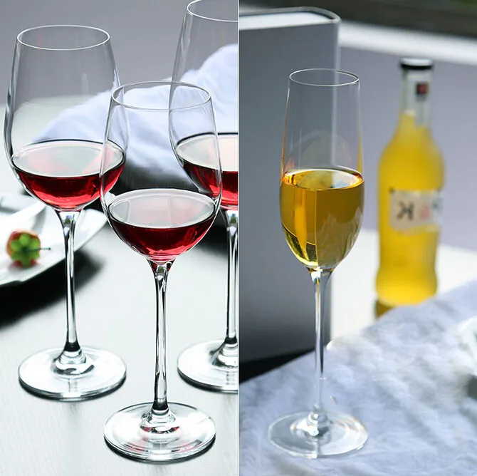 Haonai Round Red Wine Goblets Red/white Wine Glasses Set on Glass Stem Perfect Gift,Dishwasher safe