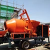 Self loading concrete mixing pump cement delivery mixer pump with diesel generator