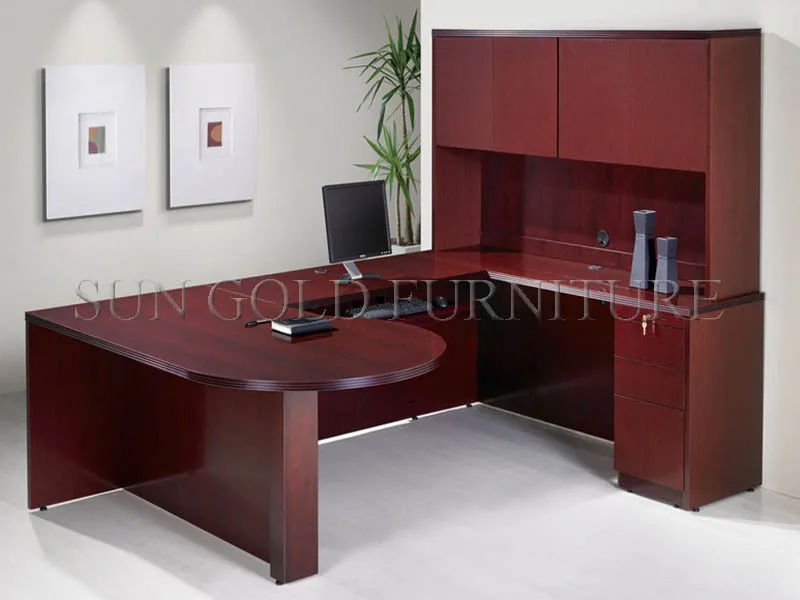 Modern Wooden Office Furniture Collection Credenza Shell Contemporary Desk Sz Od066