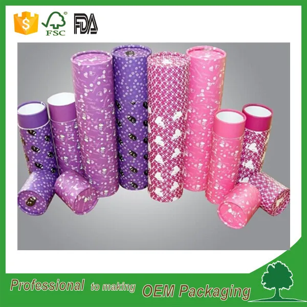 Cylinder Package Cardboard Custom Printed Mailing Tubes Round Paper