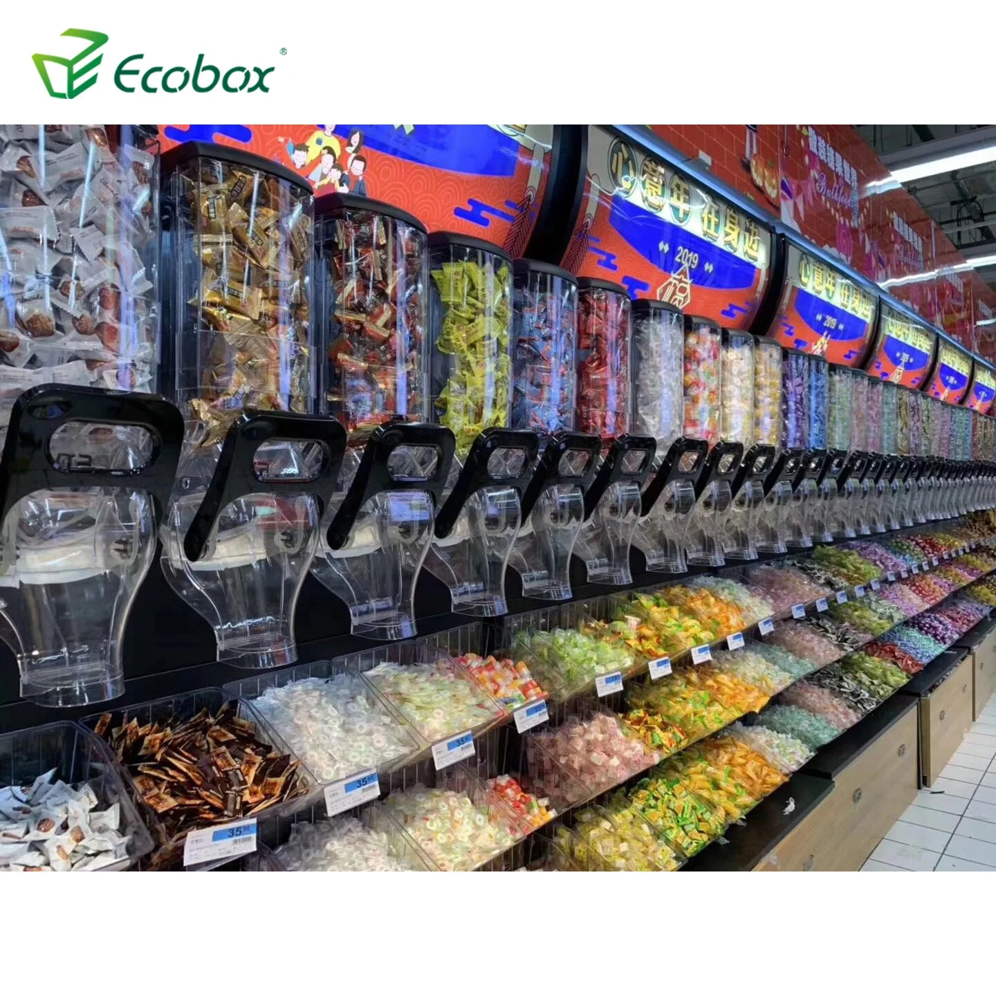 High Popular Food Grade Plastic Stacked Bulk Food Bin Candy Bins