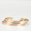 Wholesale manufacturer custom 4mm personalized name bracelet stainless steel bangle cuff jewelry
