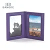 Double Side Beautiful Color Folding Travel Frame Full Grain Leather Six Photo Picture Frame