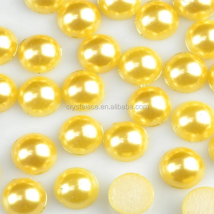 Godd quality faux flat back pearls, half cut shape ABS Pearls, hot-fix pearls for beads making