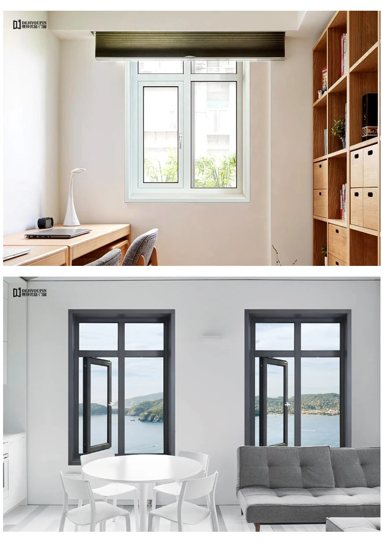 New Classic Style DJYP W55 Thermally Broken Garden Single Pane Glass Casement Window with Low Cost