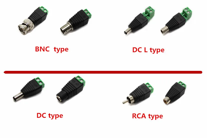Rg59 Bnc Connector To Terminal Block With Screw Type For Cctv Camera
