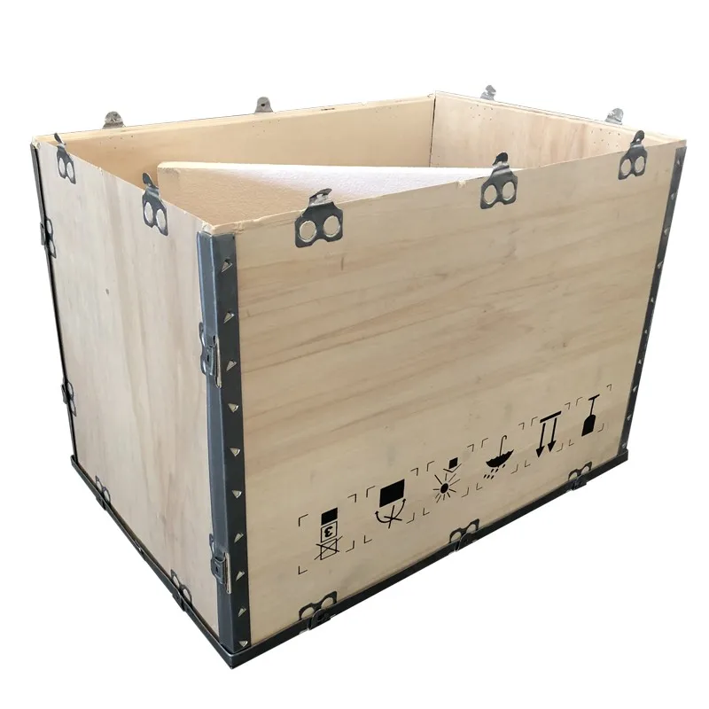 Foldable Custom Type S Folding Wooden Crate Box With Steel Strip Buy