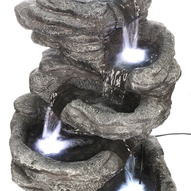 Garden Rock Stone Feature Four Tier Waterfall Fountain - Buy Four Tier