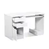 Computer Desk Desktop with 3 Drawers and Host Shelf Storage Home Office Wooden PC Table White