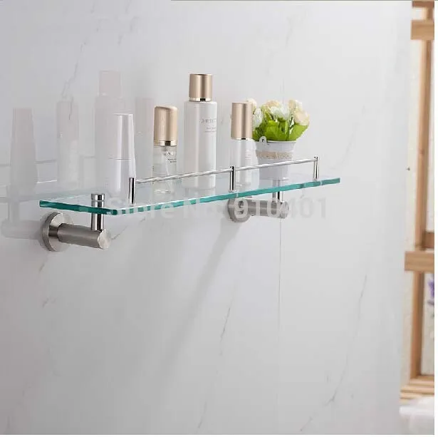 Bathroom Shelves Glass Brushed Nickel Perfect Brown Excellent Barclay Jordyn Brushed Nickel Glass Bathroom Shelf At Lowescom