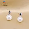 New trend product funky pure silver freshwater pearl bear earrings