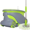 Portable Magic Mop with 2 wheels SS bucket Reusable spin Mop Heads