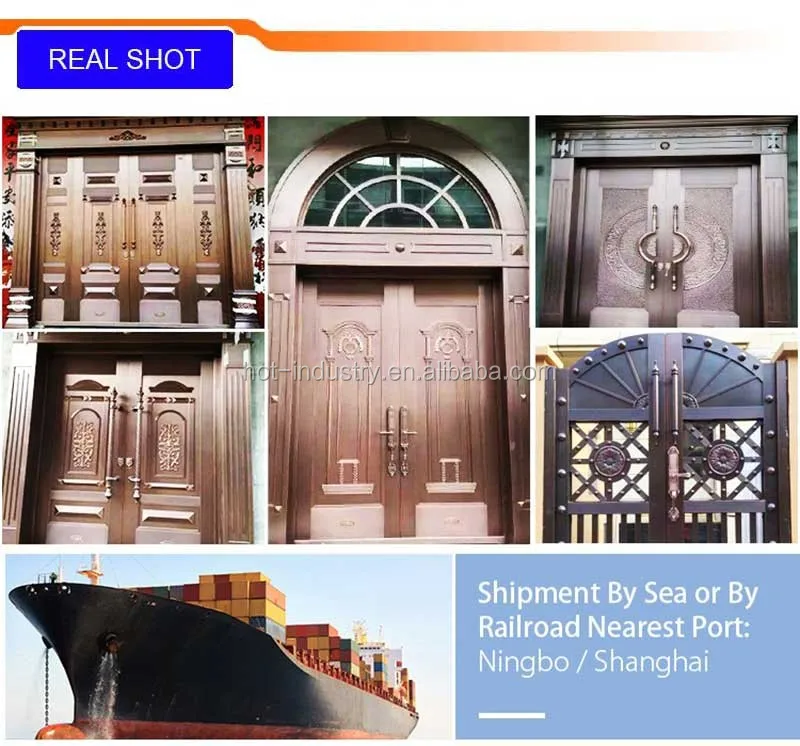 Modern High Quality Luxury Copper Doors,Exterior Single/double Leaf