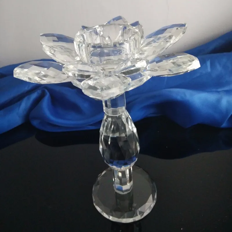 Luxury Crystal Lotus Flower Shaped Candle Holder Wholesale