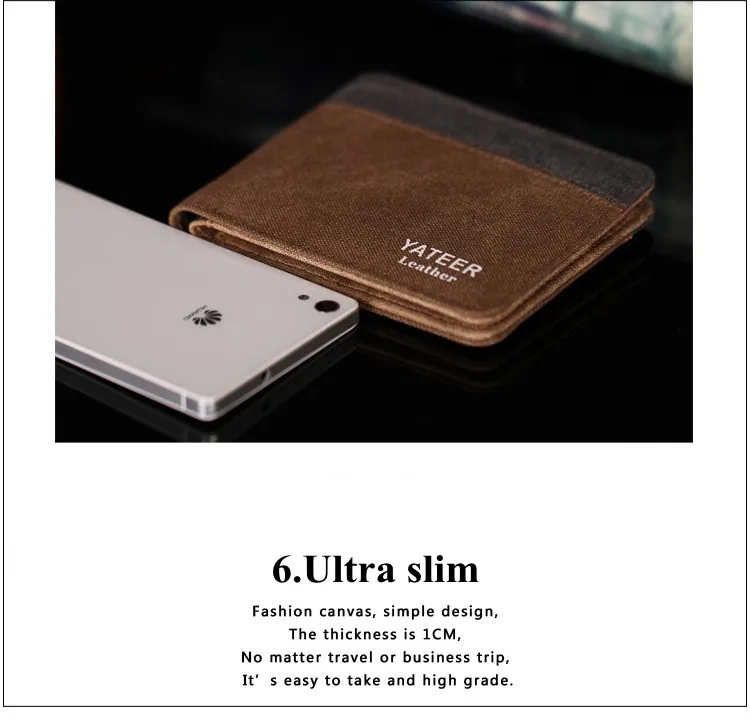 Wholesale Yateer Slim Canvas Wallet Men - Buy Wallet Men,Canvas Wallet ...