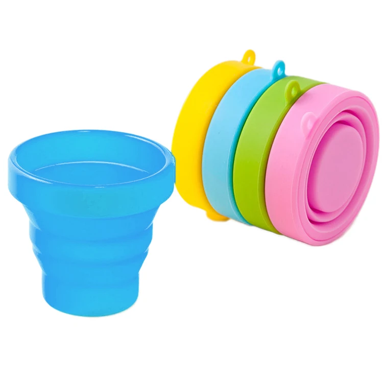 New Product Ideas 2019 Practical Gift Retractable Drinking Water Bottle Candy-colored Travel Camping Silicone Folding Cup