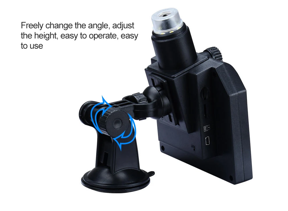 600X Digital Microscope 4.3" LCD USB Mini microscopio Video Camera Recorder HD 3.6 Mega Pixel with 1080P/720P/VGA Wide Usage
