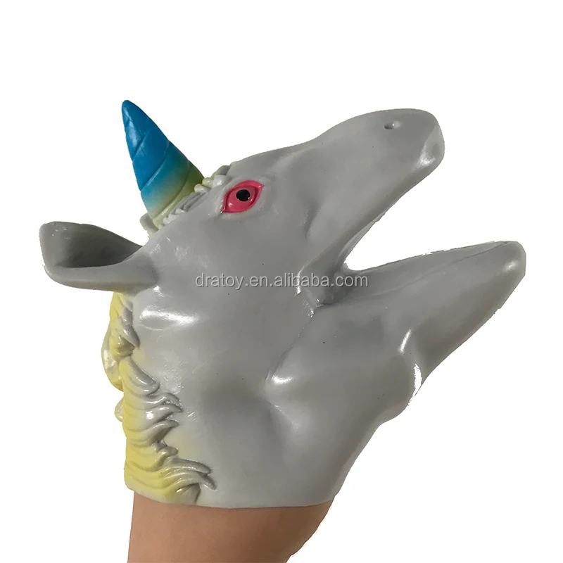 rubber unicorn hand puppet