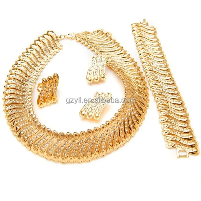 2015 nouveautés ensemble de bijoux pas cher prix dubai ensembles de bijoux en or 18 carats