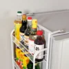Large capacity refrigerator side hanging rack, increase a double-suction seasoning bottle storage rack, kitchen shelves set