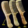 OEM Natural green and red l sandalwood wooden hair straightener comb