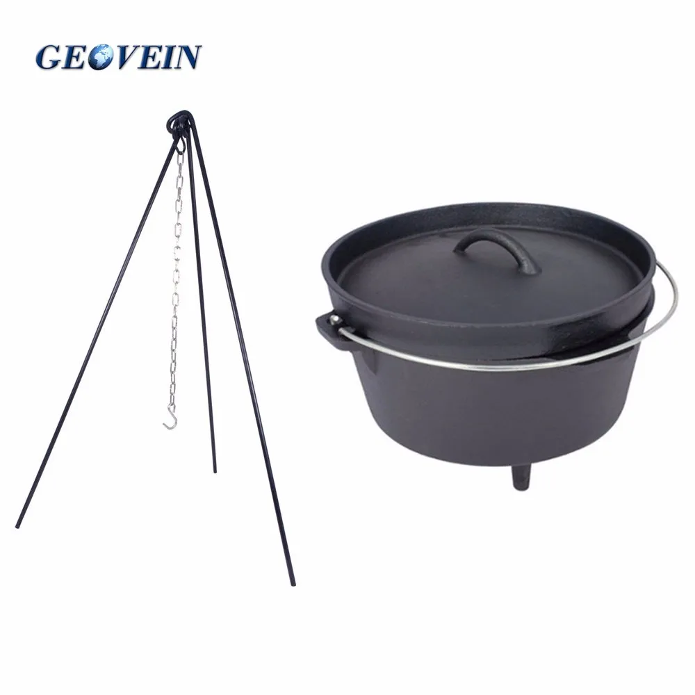 Healthy Metal Material Cookware Camping Open Fire Hanging Cast Iron ...