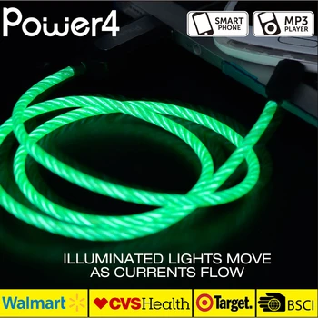Visible Flowing Led El Light Mfi Usb Sync Data Charging Visible Flowing Led El Light Mfi Usb Sync Data Charging