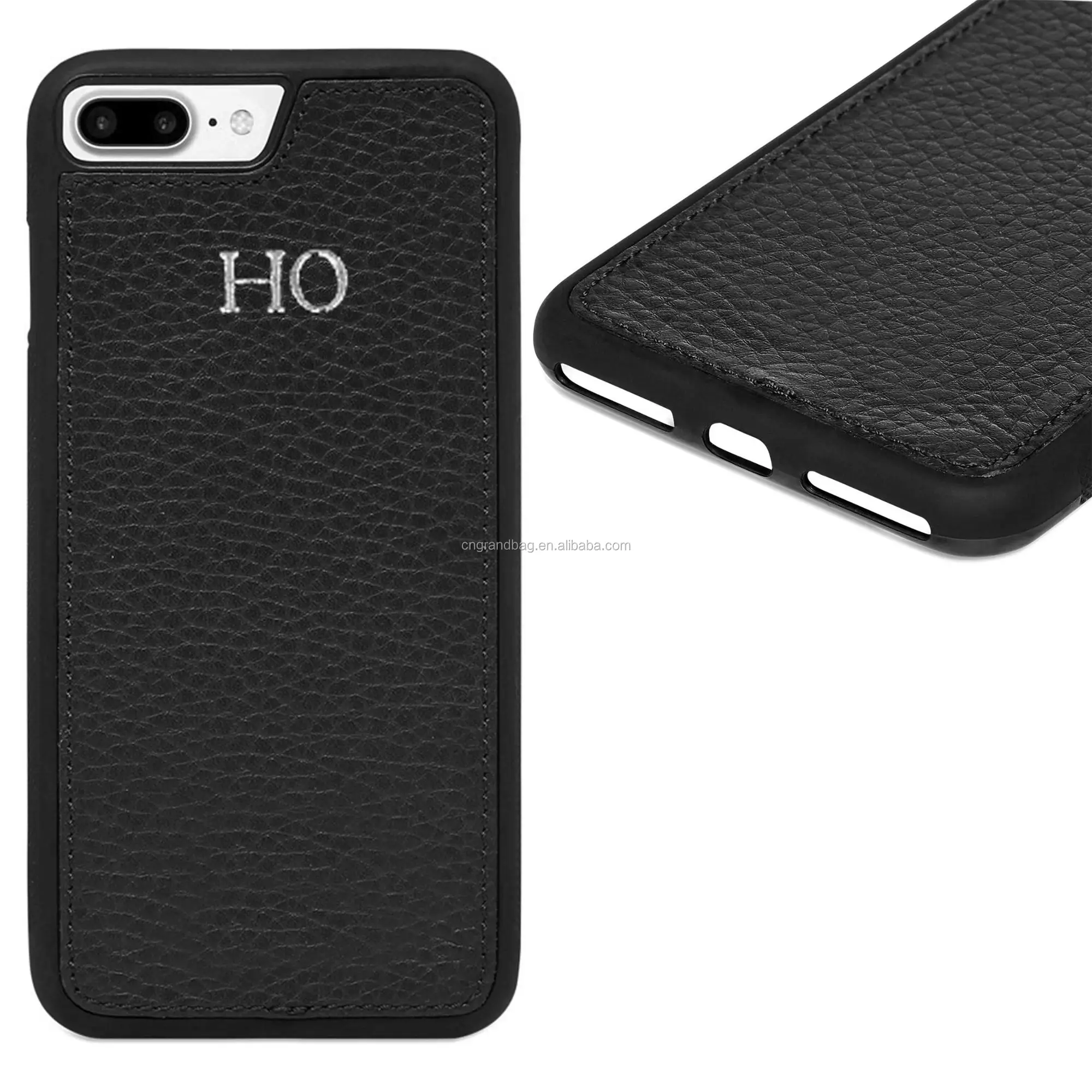 100 Genuine Pebbled Full Grain Leather Mobile Phone Case For Iphone 7/