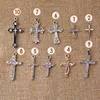 diy jewelry accessories crystal cross pendant charms alloy cross charm with crystal for bracelet necklace
