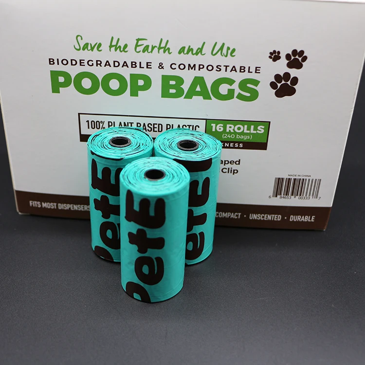 Cornstarch Pla 100 Compostable Dog Poop Bag Biodegradable Waste Bags